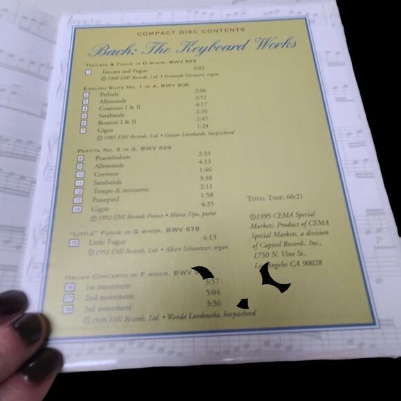 J.S. Bach Book‎ and CD Keyboard Works NWOT - Picture 6 of 7